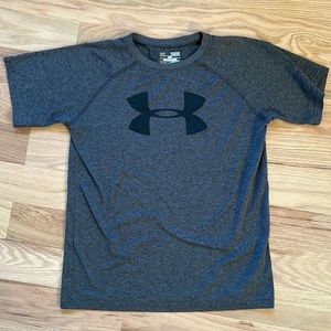 Under Armour Boys Gray Short Sleeve Logo Tee